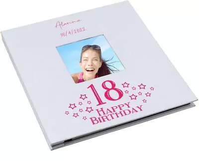 Personalised Large Birthday Photo Album Linen Hardcover Any Age For Her LLPA-6 • £24.99