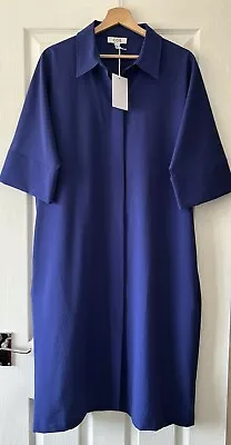 Cos Cobalt Blue Wool Blend Oversized Midi Shirt Dress S Small New • £49.99