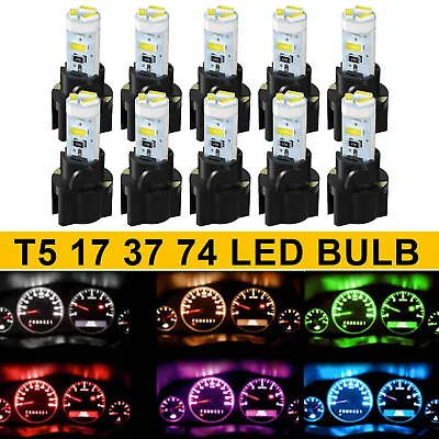 10X T5 74 37 17 LED Light Bulb For Instrument Gauge Cluster Dashboard W/ Sockets • $9.99