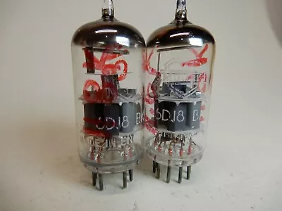 Tungsram 6DJ8 Mullard BM Shield Logo Vacuum Tubes (2) Amplitrex 99/93% 87/93% • $60