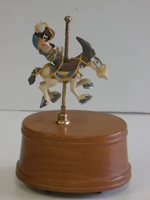 Vintage Disney Goofy On Carousel Horse Music Box Ivy Place  6  Tall • $25