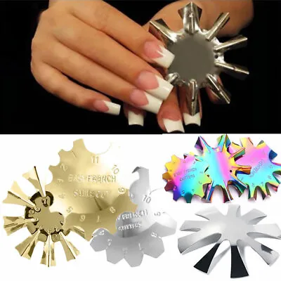 Multi-Sizes Nail Art Stencil French Tip Smile Line Easy Edge Cutter Trimmer ↷ • $1.72