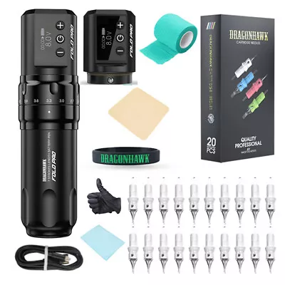 $329.99 • Buy Mast Fold Pro Rotary Tattoo Pen 7 Stroke Wireless & Wire Battery RCA Machine Kit