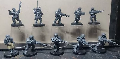 Warhammer 40K Astra Militarum Cadian Infantry Squad (10 Models) Built • £15