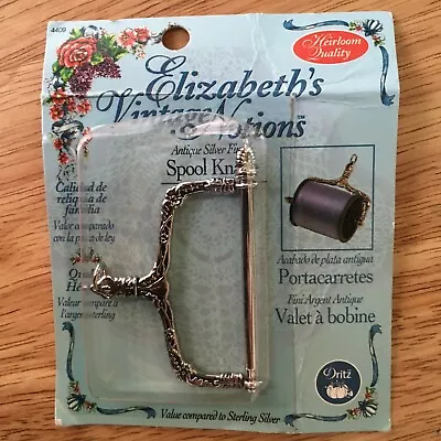 Elizabeth's Vintage Notions Antique Silver Finished Spool Knave NEW • $19.99