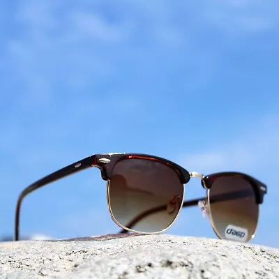 Men's Designer Sunglasses Classic Style Polarised Women Unisex Half Frame • £14.97