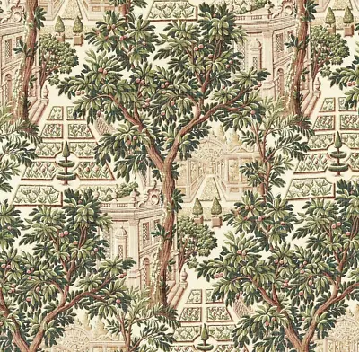 Zoffany Curtain/Uph Fabric 'ITALIAN GARDEN' 3.6 METRES TUSCAN PINK - 100% Linen • £149.99