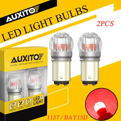 2X AUXITO 1157 1016 CANBUS Red Stop LED Turn Signal Brake Tail Light Bulb BAY15D • $14.24