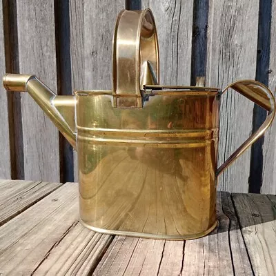 Lincay Co Solid Brass Hand Crafted Vintage Watering Can Kettle Hinged Top Spout • $27.95