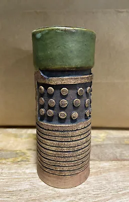 $35 • Buy Bob Dawe MCM Studio Art Pottery Cylinder Vase Red Barn Pottery