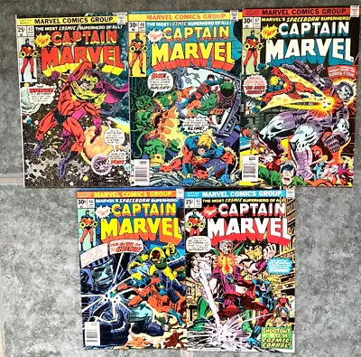 Lot Of 5  Bronze Age Captain Marvel Comics -Numbers 42 43 46 47 And 48 • $22