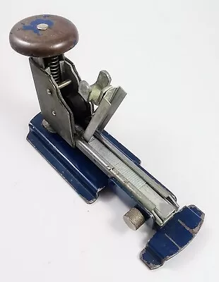 Vintage 1940s Arrow Desk Stapler Commander Model Pressed Steel Blue • $6.99