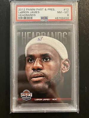 2012 Panini Past & Present Lebron James Headbands PSA 8  • $36.43