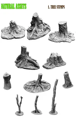 Stumps Roots Fire Wood Branches Bark & Cones Scatter For Wargaming And DnD  • £9.95