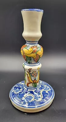 Single Talavera Hand Painted Candle Stick Mexico Pottery 7 3/4 Candle Holder • $14.36