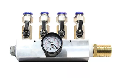 $112.85 • Buy Manifold Vacuum Clamping 4 Port W/ Valves Push Fittings Vacuum Gauge, USA Made!