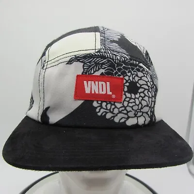 VNDL Collective Black Royal Florals Adult Hat Cap Black Felp Bill 5 Panel Strap • $22.99