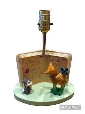 Vintage Bambi And Thumper Plastic Lamp Disney Dolly Toy Company 1972 WORKS • $25