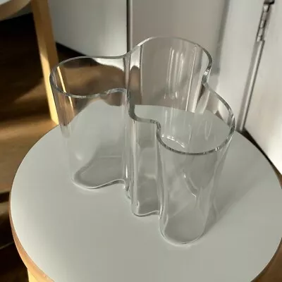 Alvar Aalto Wavy Clear Art Glass Vase LARGE SIZE Iittala Finland • $119