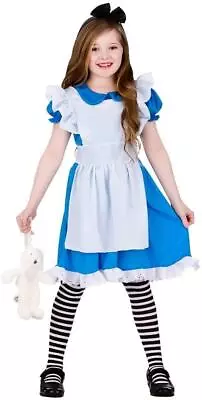 Girls Classic Storybook Alice In Wonderland Fancy Dress Costume Child's Outfit • £11.49