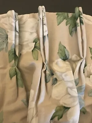 ORIGINAL LAURA ASHLEY WISLEY Natural MTM CURTAINS STUNNING 51” Wide X 98” Long • £375