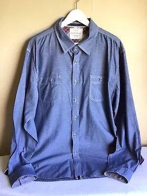 Mens Original Weatherproof Vintage Denim Chambray Long Sleeve Button Up Shirt • $19.99