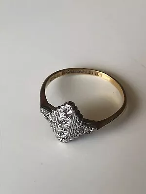 18ct Gold Platinimum And Diamond Ring Size T (9.5) • £106