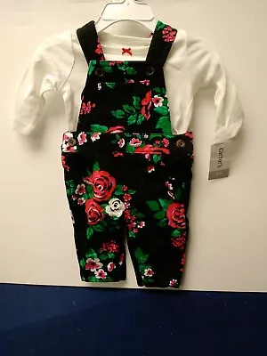 Carters Girls 2 Piece Jumper Set White Top With Flower Pant Jumper 3 Months(643) • $12.95