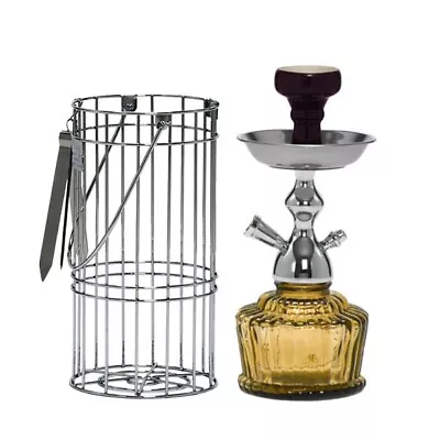 Mya Qt 14  Portable Caged Hookah Shisha Pipe Set Single Hose Lounge Amber • $49.99