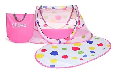 STLOVe Travel Cot Foldable Pop Up Portable Ultralight Weight Baby Beach Tent • £14.50