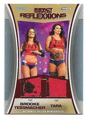 2012 TNA Impact Reflexxions Red Tara & Brooke Tessmacher Dual Shirt Relic #4/5 • $109.78