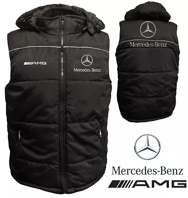 Mercedes AMG Sleeveless Jacket Vest Gilet With Removable Hood Embroidered Logo • $51.99