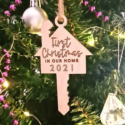 First Christmas In Our New Home ~ Wooden Christmas Tree Bauble Decoration • £3.99