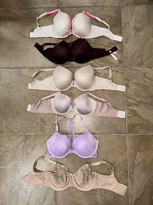 6 PAIR BRAS (5 Victoria's Secret Other) WOMENS SIZE 36DD • $18.99