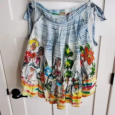 VTG Artegreen Hand Painted Girls Mexican Circle Skirt 22-24  Waist Couple Floral • $145.62