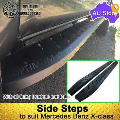 Heavy Steel Side Steps Running Board Shark Bar To Suit Mercedes Benz X Class • $323.10