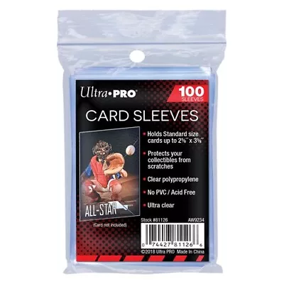 Ultra Pro Soft Sleeves 100 Standard Trading Card Penny Sleeve Pokemon MTG • £1