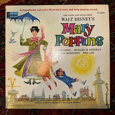 Walt Disney’s Mary Poppins Vinyl Record LP 1964 Disneyland 3922 Storybook  Kids • $10