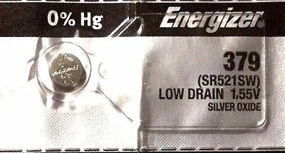 1 NEW ENERGIZER SR521SW 379 Silver Oxide 1.55v Watch Batteries Aussie Stock • $4.79