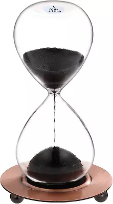 Magnetic Hourglass 5 Minute Sand Timer: Large Sand Clock Five Minute With Black  • $36.74