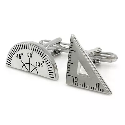 £5.99 • Buy Protractor Set Square Cufflinks Novelty Gift Architect Maths Teacher Engineer 