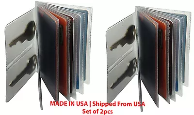 Heavy Duty Vinyl 6 Pages Wallet Insert - KEY Tab For Trifold-bifold MADE IN USA • $8.79