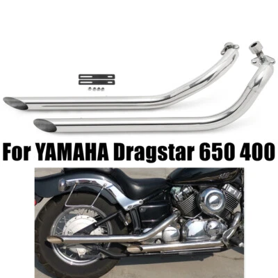 $255.88 • Buy For YAMAHA V Star Polish Exhaust Muffler Pipe Silencer Drag Star XVS650 XVS400