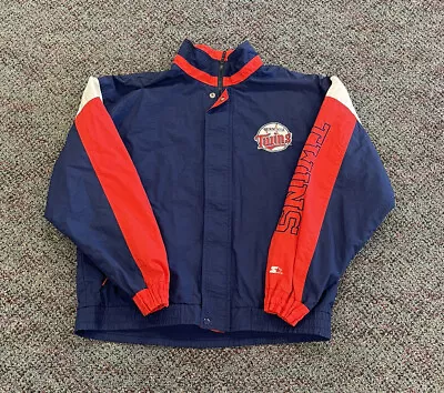 Vintage Minnesota Twins Full Zip Up Windbreaker Jacket Size Large MLB Baseball  • $45