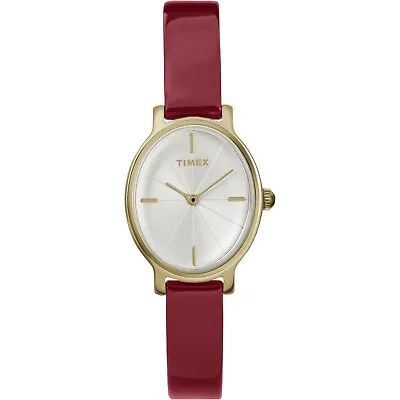 £49.50 • Buy New Ladies Timex Milano Gold 24mm Oval Case High Gloss Red Strap Watch TW2R94700