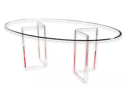 Pace Oval Glass And Lucite Contemporary Modern Dining Table • $4000