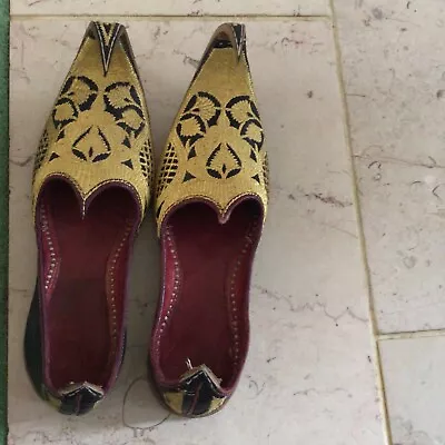 Maharaja Vintage Mens Shoes Khussa Mojari Punjabi Handmade Size 8 • £45