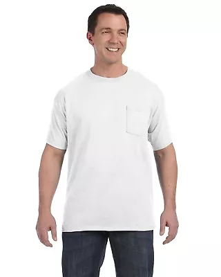 Hanes Mens Pocket T-Shirt 100% Cotton ComfortSoft Heavy S-XL Tee R-H5590 • $5.93