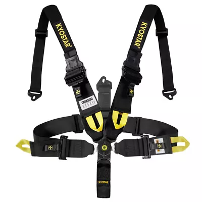 Black 5-Point 3  Width Racing Safety Harness Cam Lock Buckle Seat Belts KYOSTAR • $89.95