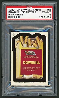 1982 / 85 Topps Wacky Packages Sticker Irish Series #13 Downhill Cigarette PSA 6 • $28.89